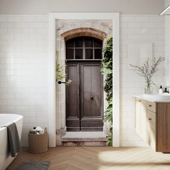 Door foil Antique wooden door - Hugonnard - Self-adhesive door decoration 