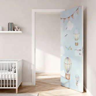 Door film children's room - Hot air balloons day - Kvilis - Self-adhesive door decoration Door film children's room - Hot air balloons day - Kvilis - Self-adhesive door decoration