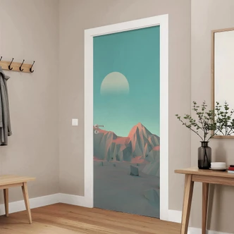 Door film low poly mountains Door film low poly mountains