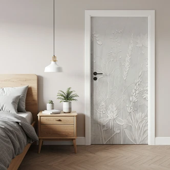 Deurfolie planten in wit in een modern ontwerp - Ms Tiff 
