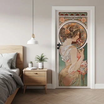 Door foil key flower - Mucha - Self-adhesive door decoration Door foil key flower - Mucha - Self-adhesive door decoration