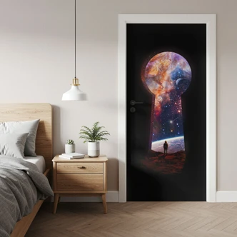 Door film The gateway to outer space - Nicebleed - Self-adhesive door decoration Door film The gateway to outer space - Nicebleed - Self-adhesive door decoration