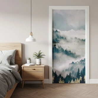 Mysterious fog in the forest door film - SpaceFrog Designs - Self-adhesive door decoration Mysterious fog in the forest door film - SpaceFrog Designs - Self-adhesive door decoration
