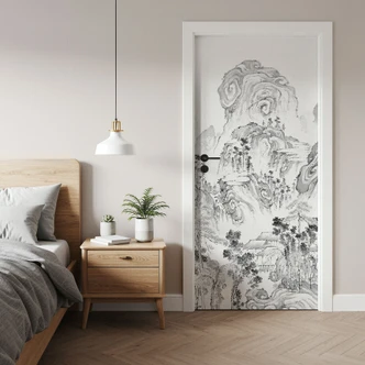 Japanese landscape door film - Tenju - Self-adhesive door decoration Japanese landscape door film - Tenju - Self-adhesive door decoration