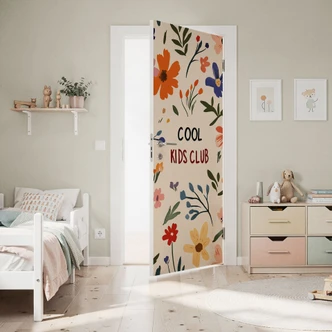 Door film for children's room - Cool Kids Club Colorful flowers - Treechild Door film for children's room - Cool Kids Club Colorful flowers - Treechild