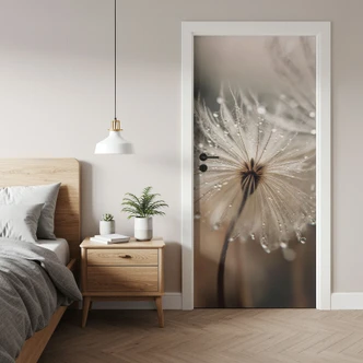 Door foil Dandelion in the morning dew - Treechild - Self-adhesive door decoration Door foil Dandelion in the morning dew - Treechild - Self-adhesive door decoration