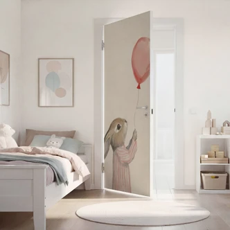 Door foil cute bunny with balloon - Treechild 