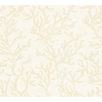 Versace wallpaper Vliestapete Les Etoiles de la Mer Tapete maritim beige, gold, creme 