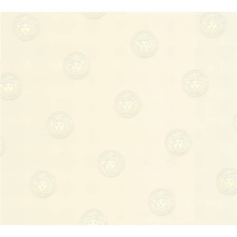 Versace fleecetapet Vanitas Medusa hvid, grå Versace fleecetapet Vanitas Medusa hvid, grå