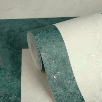 Versace non-woven wallpaper Greek meander graphic green gray marble look modern luxurious 