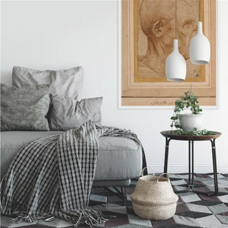 Wallprint W - Da Vinci - Karrikatur eines Männerkopfes 