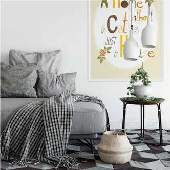 Wallprint Loske - A Home without a Cat is just a House 