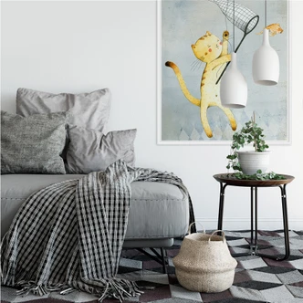 Wallprint Loske - Katze mit Ballon 