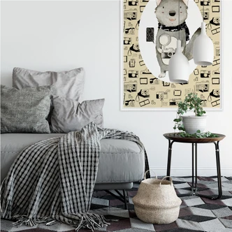 Wallprint Loske - Wolf mit Kamera 