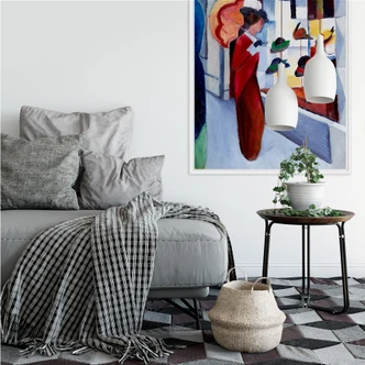 Wallprint Macke - Frau mit Sonnenschirm vor Hutladen 