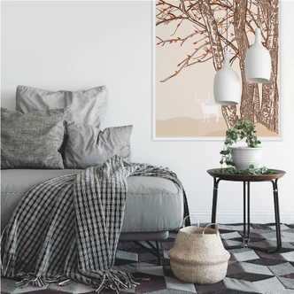 Zelfklevende Poster - Hert in het Bos 