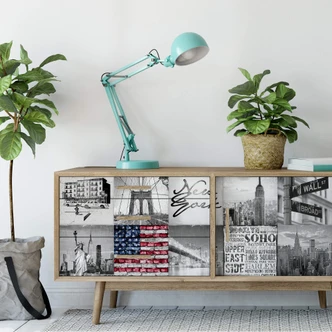 Muurprints Impressie van New York City - Panorama 