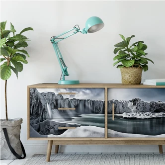 Zelfklevende Poster Scherbina - Islands Waterfall - panorama 