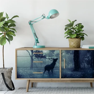 Zelfklevende Poster - Hert in het Bos 