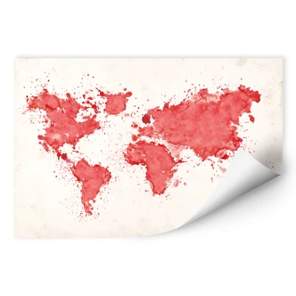 Wallprint W - Verdenskort Aquarel 