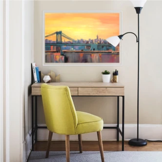 Zelfklevende Poster  Bleichner - Blue Manhattan Skyline 