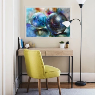 Wallprint Schmucker - Blaue Murmeln 
