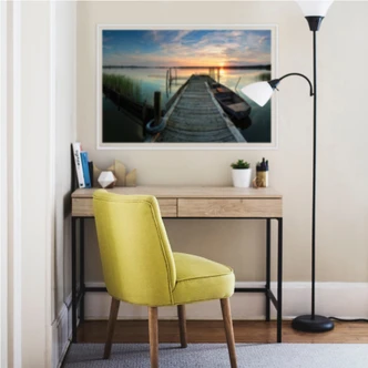 Zelfklevende Poster Sunset at the Lake 