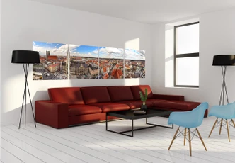 Wallprint - Münchener Skyline Panorama Set (4-teilig) 