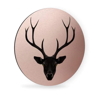 Wandcirkel Alu-Dibond - Ireland - Black Deer - koper effect 