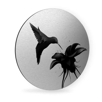 Alu-Dibond rond zilver effect - Ireland - Kolibrie 