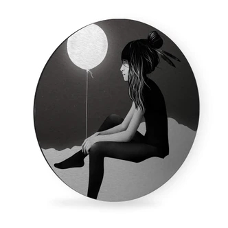 Wandcirkel Alu-Dibond zilver effect Ireland - No such thing 