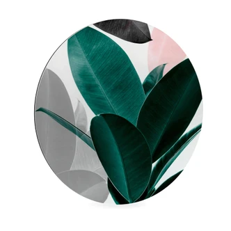 Alu-Dibond Wall Circle Sisi & Seb - Tropical Leaves 