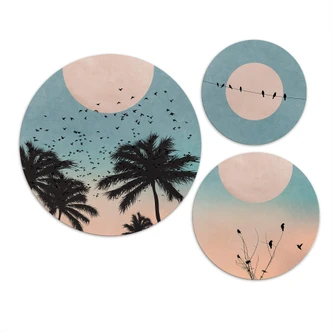 Alu-Dibond rund - Kubistika - Sunset 