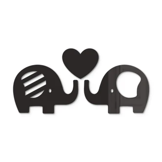 Wanddecoratie Olifanten met Hart (3-delig) 