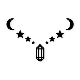Wanddecoratie Ramadan Set - Maan, Sterren, Lantaarn 