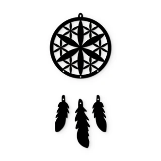 Akryl dekoration drömfångare blomma (4 delar) 