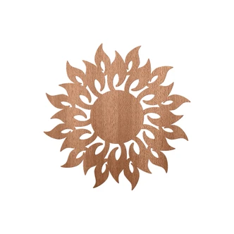 Houten Wanddecoratie Mahoniefineer Vlammende Zon 