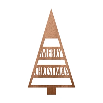 Houten Wanddecoratie Mahoniefineer Merry Christmas - Kerst Decoratie 