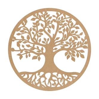 MDF Decoratie Naturel Boom met Wortels 