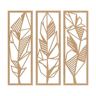 MDF Decoratie Origami Veren (3-delig) 