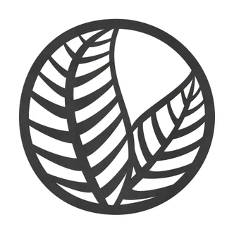 MDF Decoratie Bladeren in een Cirkel 