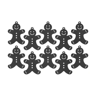 MDF Decoratie Kerst Gingerbread Mannetjes (10-delig) 