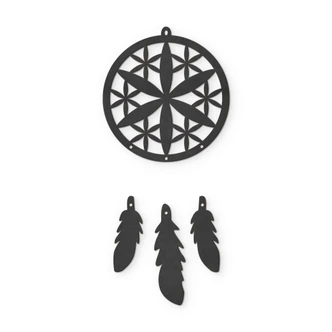 MDF Decoratie Dromenvanger Bloemen (4-delig) 