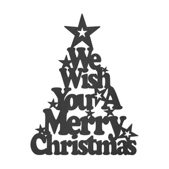 MDF Decoratie Kerst - We Wish You a Merry Christmas 