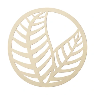 Wanddecoratie Populierenhout Bladeren in een Cirkel 