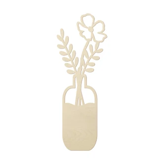 Décoration en bois placage peuplier fleurs dans un vase 