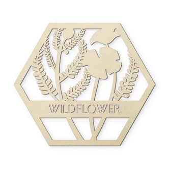 Wanddecoratie Populierenhout Wildflower 