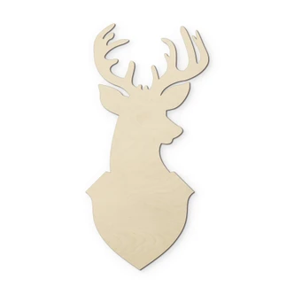 Wanddecoratie Populierenhout Hert 