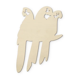 Decoro in legno - Pappagalli 