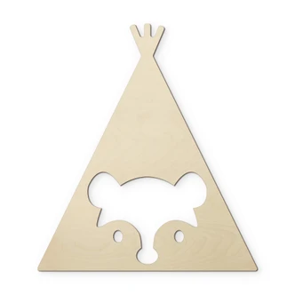 Wanddecoratie Populierenhout Tipi - Beer 